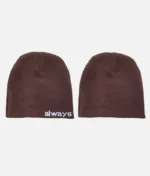 Adwysd Reversible No Cuff Beanie Brown