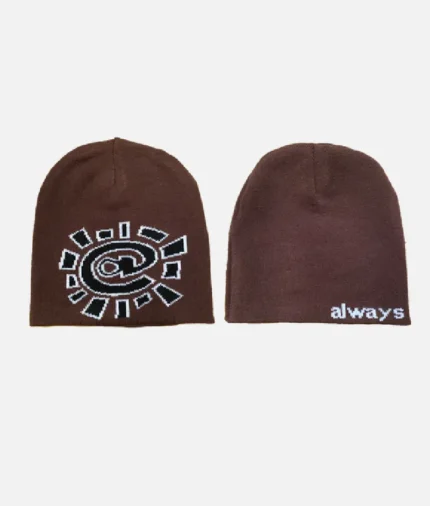 Adwysd Reversible No Cuff Beanie Brown